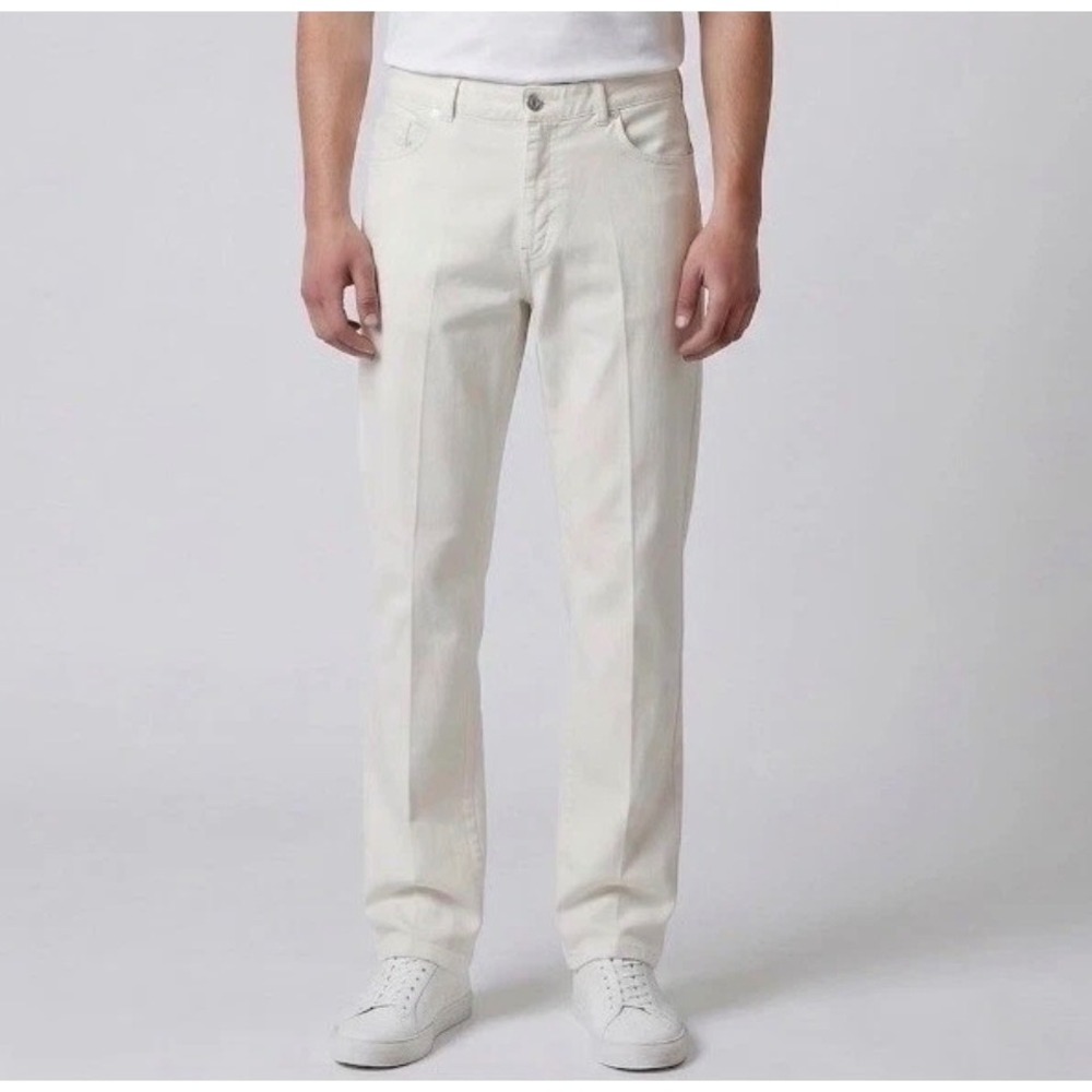 Brioni Marmolada Mens Jeans 38/33 Ecru White Cotton Stretch Denim Italy Luxury